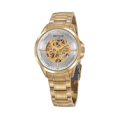 Relógio Masculino Automático Aço Dourado