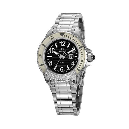 Relógio Feminino Royal Marine Calendário Aço Prata