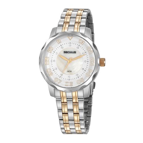 Relógio Feminino Casual Madrepérola Prata