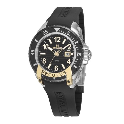 Relógio Masculino Royal Marine Silicone Preto