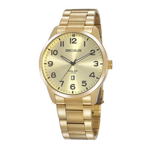 Relógio Masculino Casual Aço Dourado