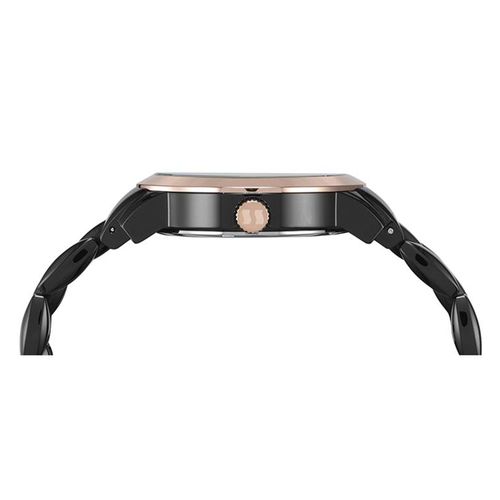Relógio Feminino Aço Cristais Preto