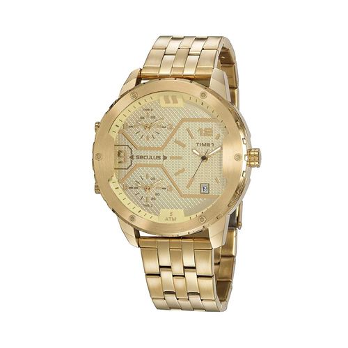 Relógio Masculino Esportivo Aço Dourado