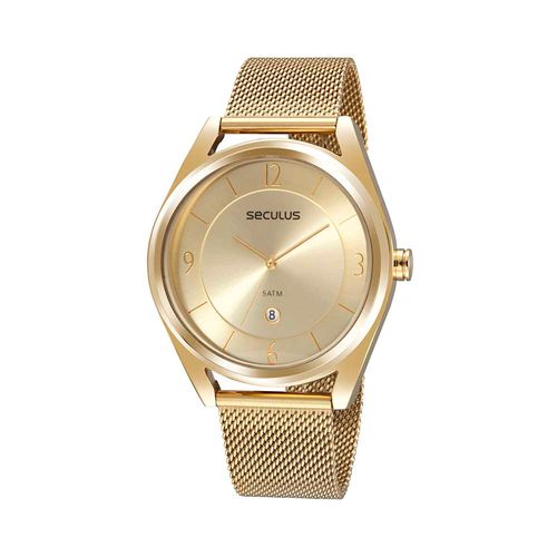Kit Relógio Masculino Clássico Bodas Dourado