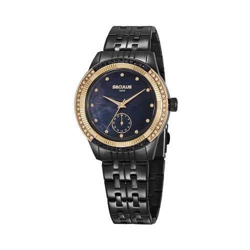 Relógio Feminino Multifunção Aro Giratório Preto
