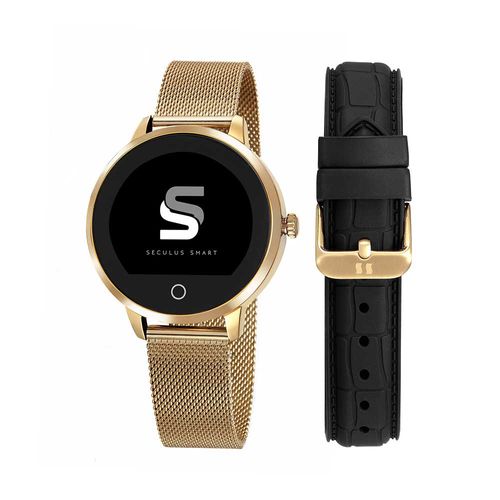 Relógio Digital Smart Malha de Aço Dourado