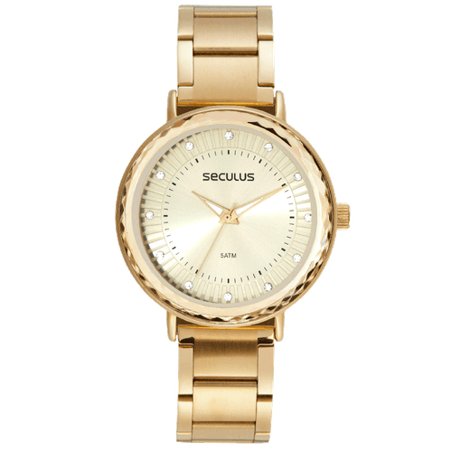 Relógio Feminino Cristais Dourado