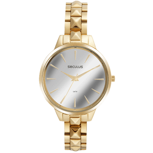 Relógio Feminino Espelhado Casual Dourado