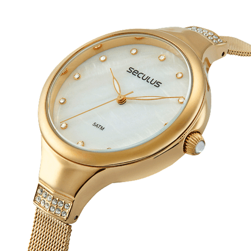 Relógio Feminino Malha de aço Dourado