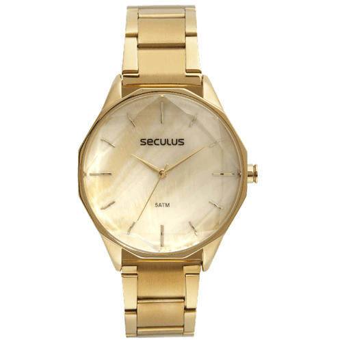 Relógio Feminino Madrepérola Dourado