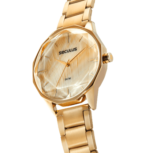 Relógio Feminino Madrepérola Dourado