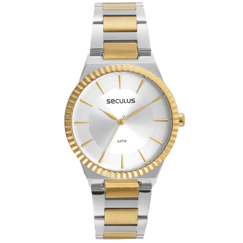 Relógio Feminino Casual Prata e Dourado