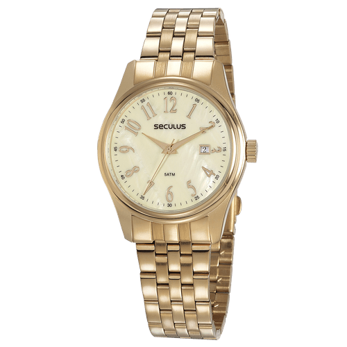 Relógio Feminino Madrepérola Dourado