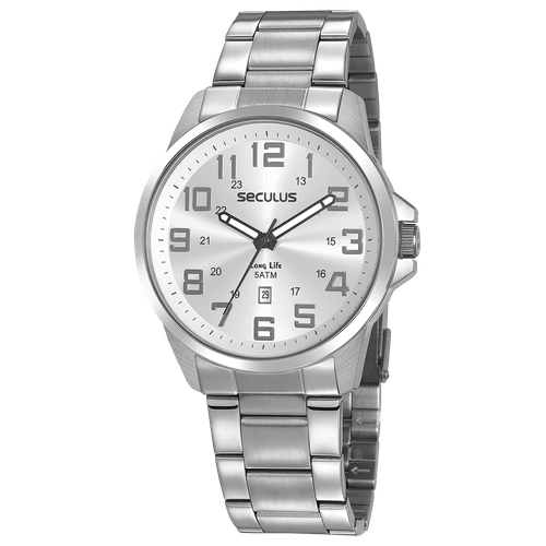 Relógio Masculino Casual Aço Prata