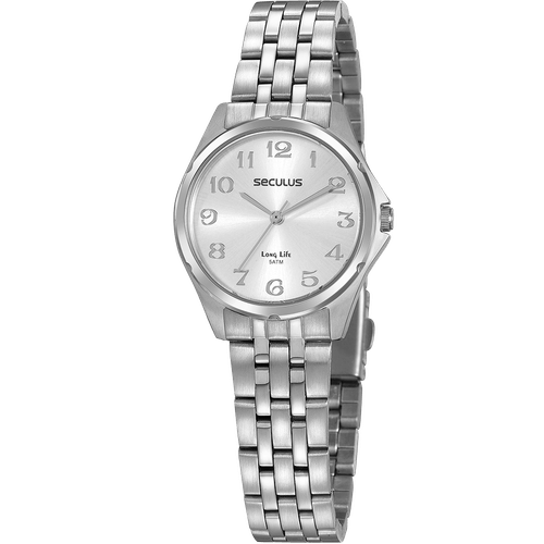 Relógio Feminino Aço Clássico Prata