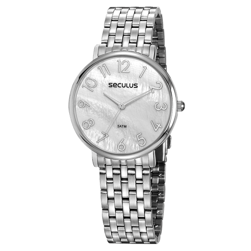 Relógio Feminino Madrepérola Prata 77050