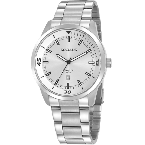 Relógio Masculino Casual Aço Prata