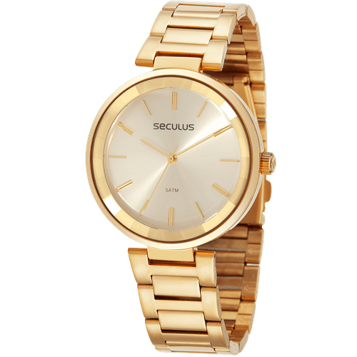 Relógio Feminino Moderno Minimalista Dourado