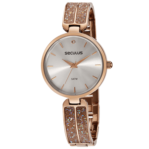 Relógio Feminino Clássico com Pedras Rose Gold