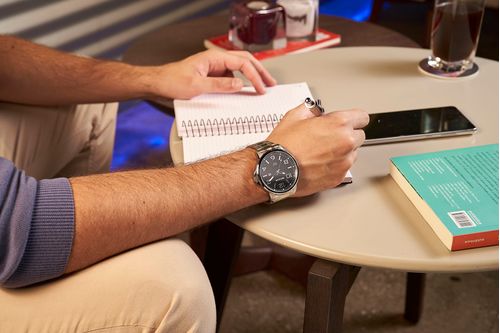 Relógio Masculino Calendário Casual Prata