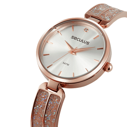 Relógio Feminino Clássico com Pedras Rose Gold