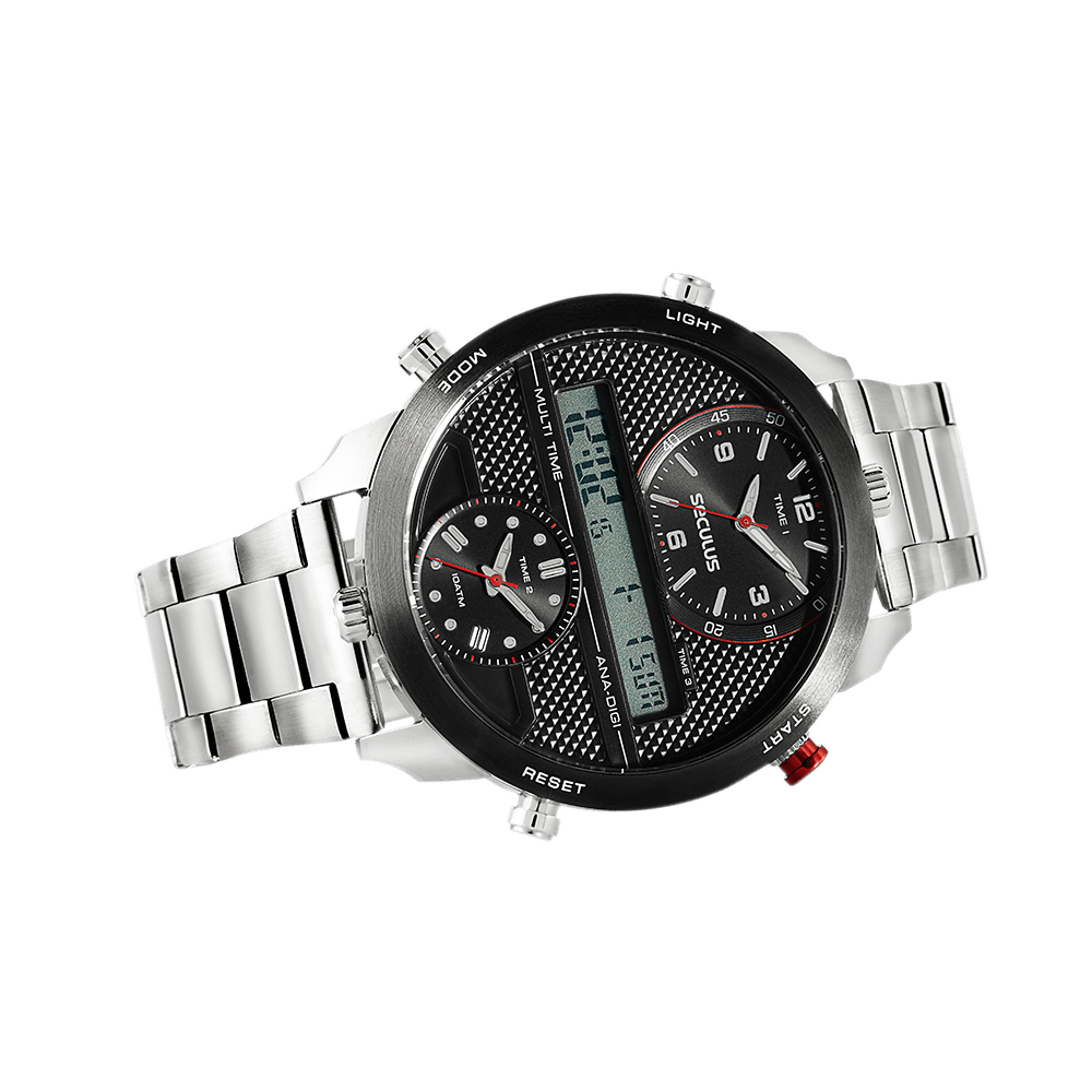 Relógios Web Shop - Loja Oficial Loja Credenciada Relógio Magnum Masculino  Ref: Ms10076f Anadigi Clássico Prateado