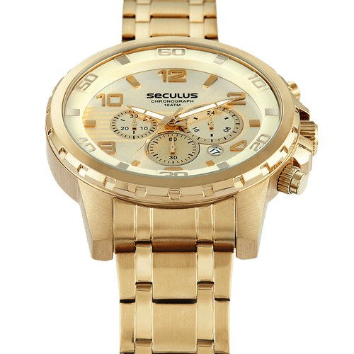 Relógio Feminino Cronógrafo Casual Dourado