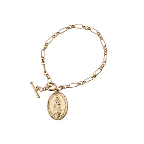 Kit Relógio Feminino Nossa Senhora das Graças Dourado