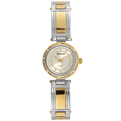Relógio Feminino Clássico Prata e Dourado