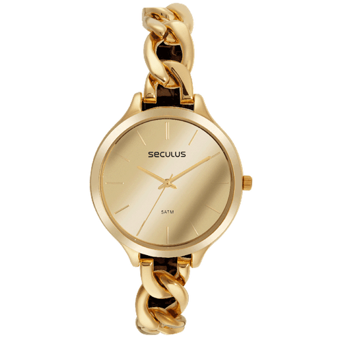 Relógio Feminino Espelhado Dourado