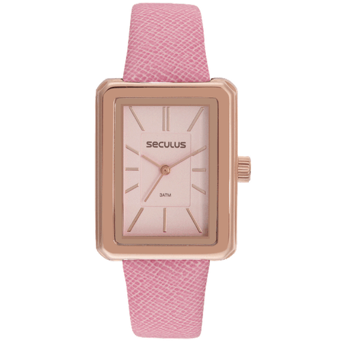 Relógio Feminino Quadrado Minimalista Rosa
