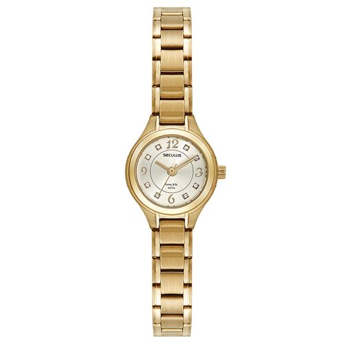 Relógio Feminino Aço Clássico Dourado