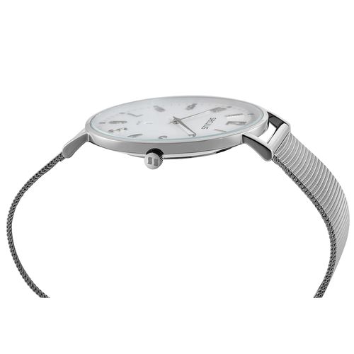 Relógio Masculino Slim Malha de Aço Prata
