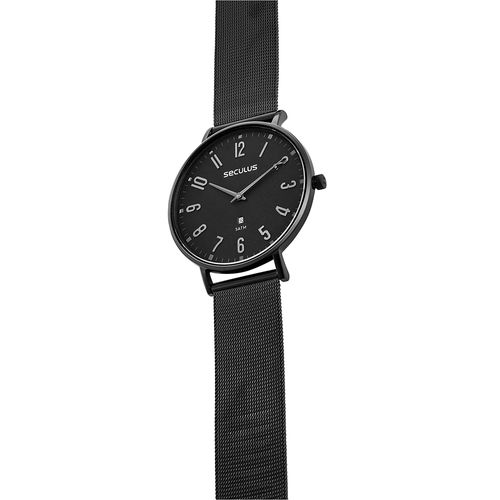 Relógio Masculino Slim Malha de Aço Preto