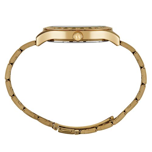 Relógio Feminino Madrepérola Cristais Dourado