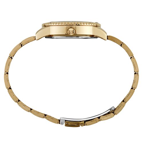 Relógio Feminino Com Calendário Dourado