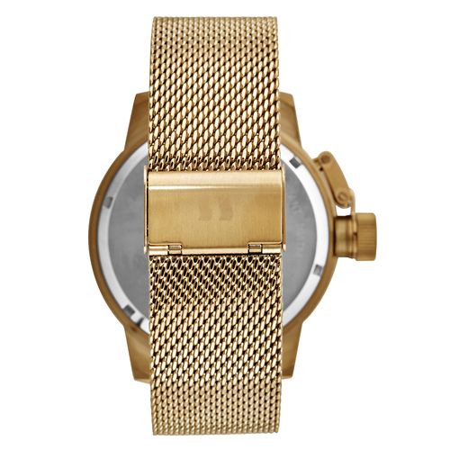 Relógio Masculino Malha de Aço Dourado