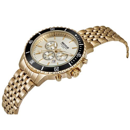 Relógio Masculino Cronógrafo Aço Dourado