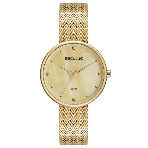 Relógio Feminino Madrepérola Dourado