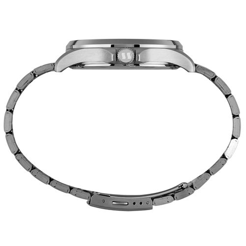 Relógio Masculino Aço Prata com Visor Azul
