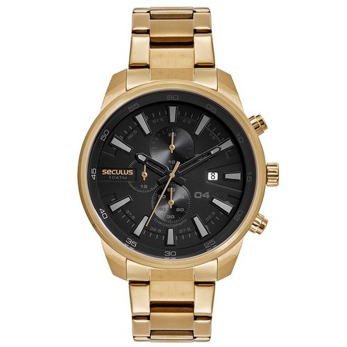 Relógio Masculino Cronógrafo Dourado