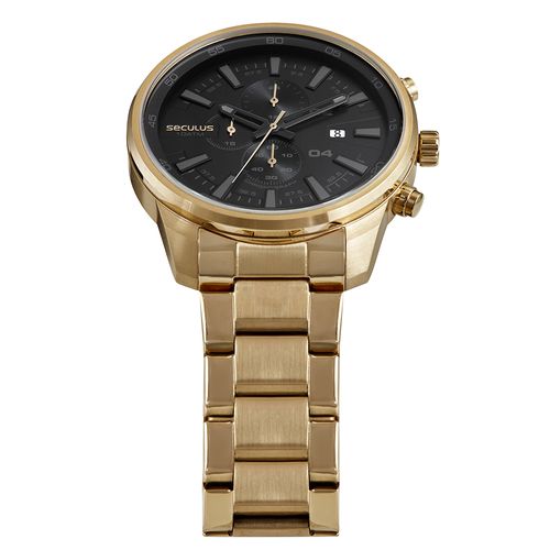 Relógio Masculino Cronógrafo Dourado
