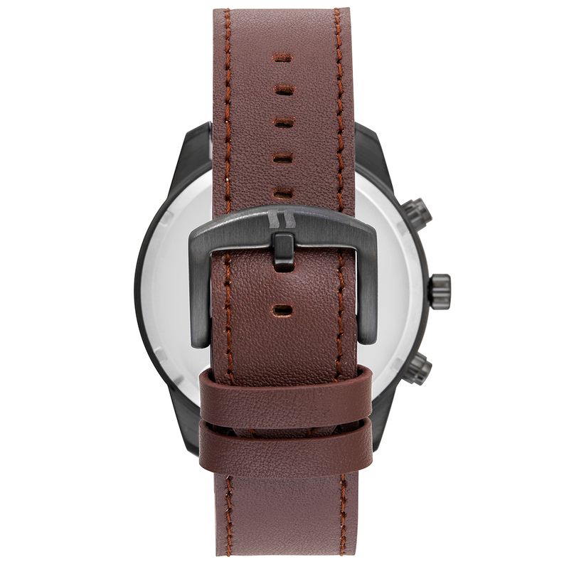 Relógio Masculino Cronógrafo Couro Cinza - Seculus