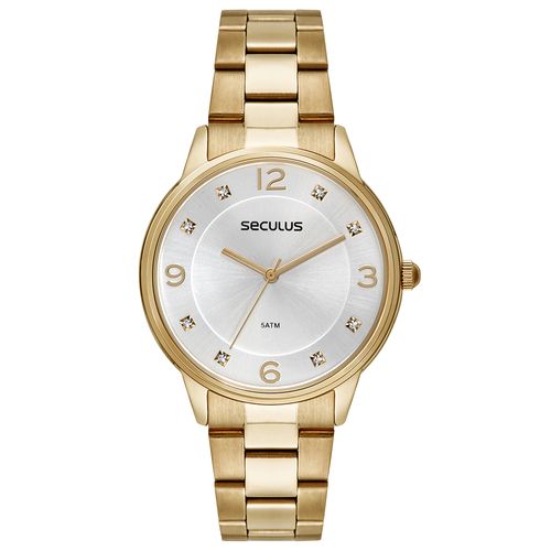 Relógio Feminino Cristais Dourado