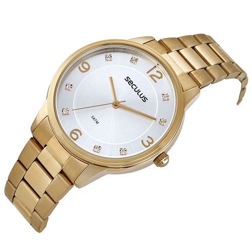 Relógio Feminino Cristais Dourado