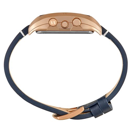 Relógio Masculino Anadigi Quadrado Couro Rosé