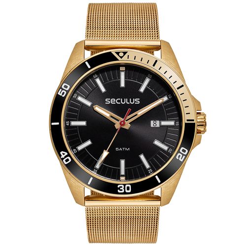 Kit Relógio Masculino Casual Dourado Com Carteira