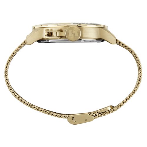 Relógio Masculino Malha de Aço Dourado