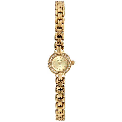 Relógio Feminino Aço Cristais Dourado
