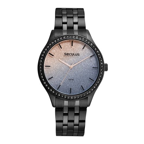Relógio Feminino Visor Degradê Preto